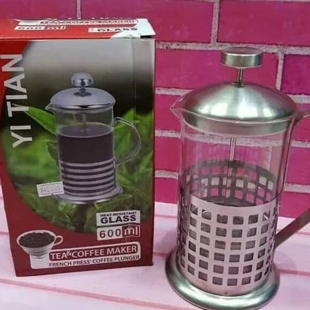 tea amp coffe maker french pres alat pembuat YI TIAN 600ml plunger
