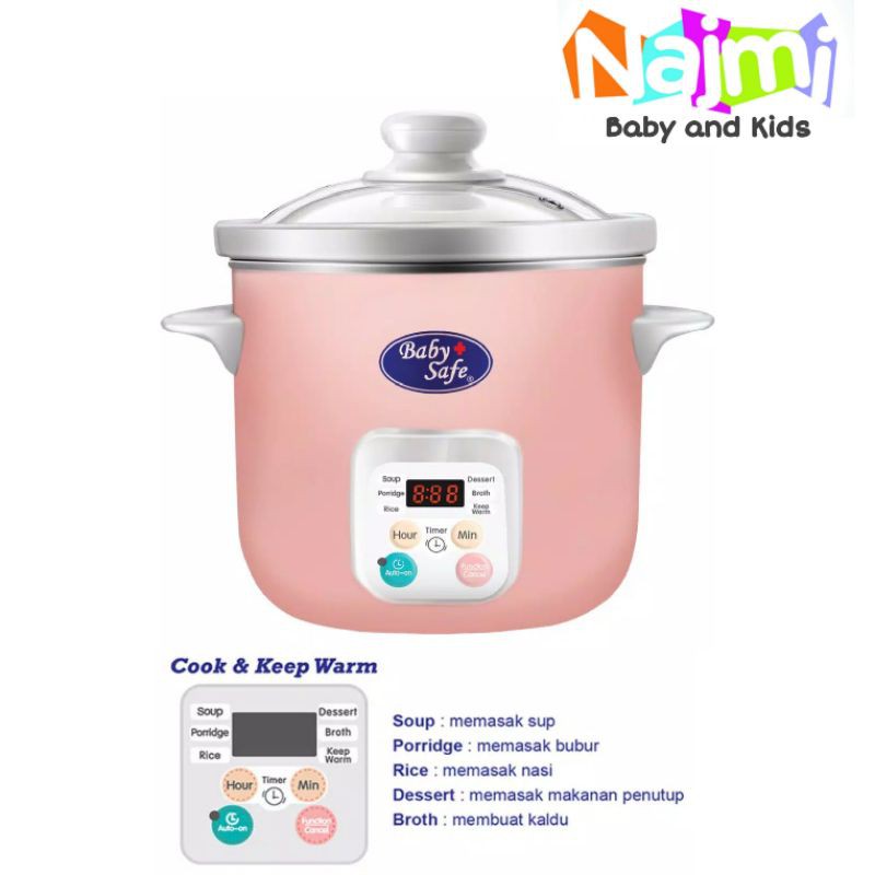 LB06D Baby Safe Slow Cooker 1.5 Liter Digital Timer Babysafe