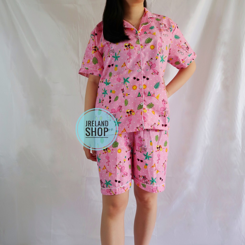 PIYAMA DEWASA BTS / BT21 HP/CP/PP-HP FLAMINGO PINK