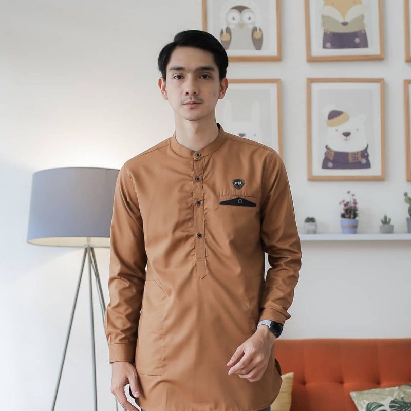 Baju Koko Kurta Dewasa Lengan Panjang Material Catton  Adem Serap Keringat