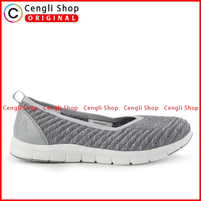 SEPATU SLIP ON WANITA HUSH PUPPIES ORIGINAL CASUAL BRANDED GREY HW07