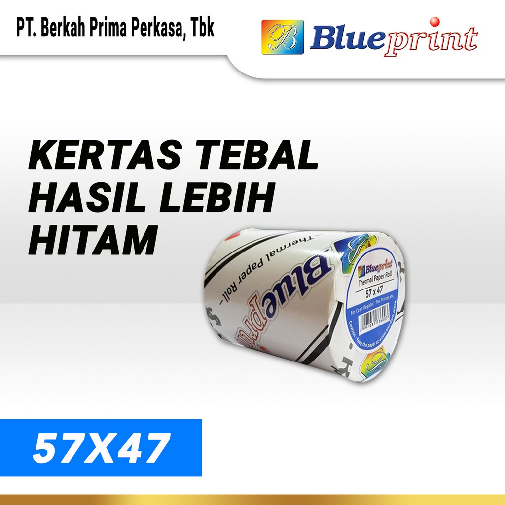 

Kertas Kasir Struk PPOB BLUEPRINT 57 x 47/Kertas Thermal Kasir Struk 57x47 mm - 10 Roll