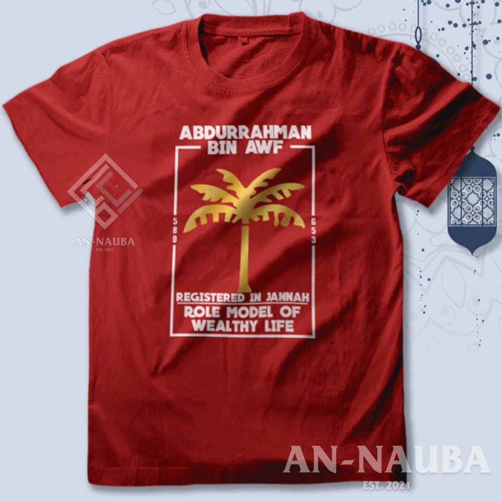 Kaos Dakwah Islami Sahabat Nabi / ABDURRAHMAN BIN AWF TSHIRT / Baju Distro Santri Muslim [AN-6291]-4