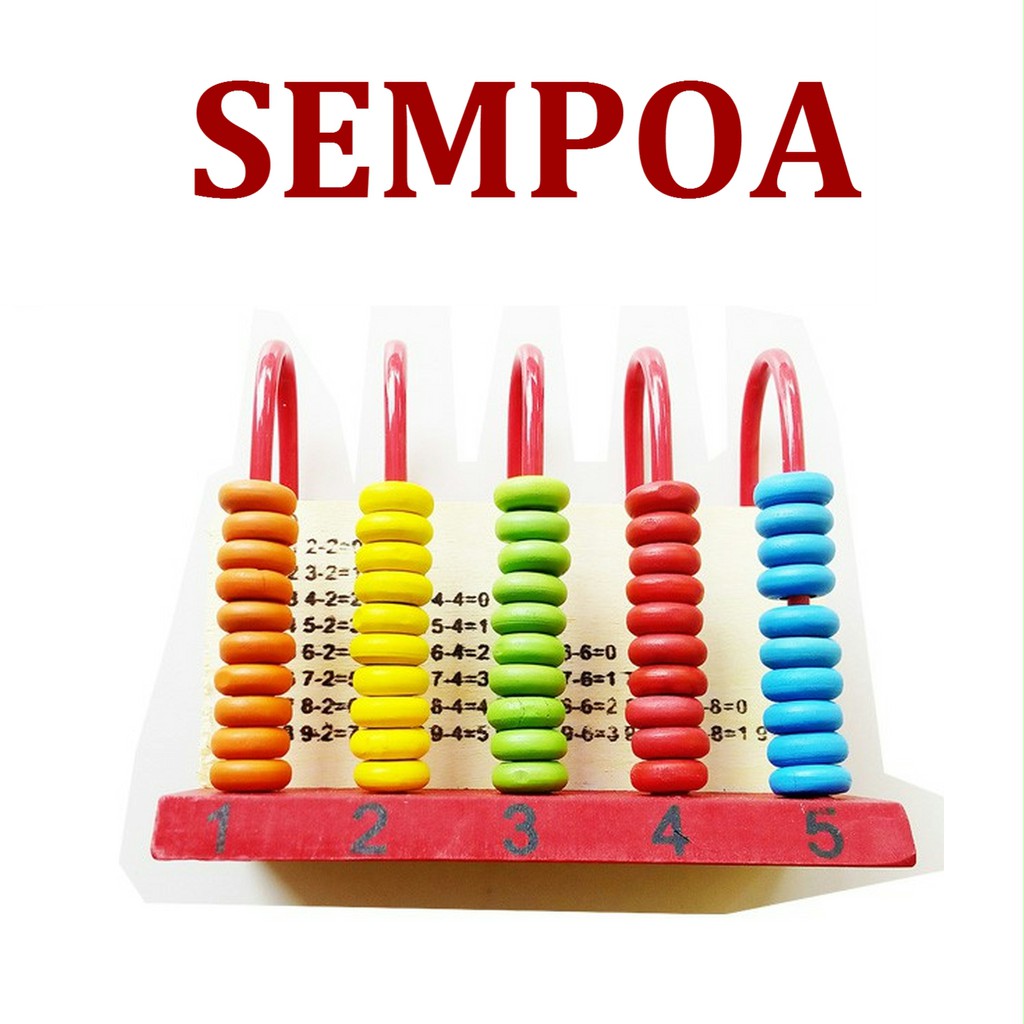 SEMPOA KAYU FUN ABACUS ALAT HITUNG SEMPOA KECIL BESAR PAPAN MAINAN ANAK