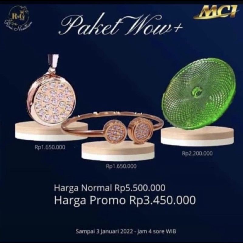 promo paket mci original paket gelang+kalung+bioglass