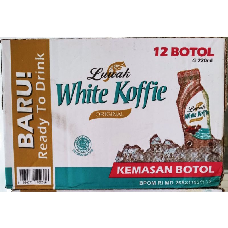 surabaya luwak white koffie botol rtd ready to drink siap minum rtd 220 ml 220ml