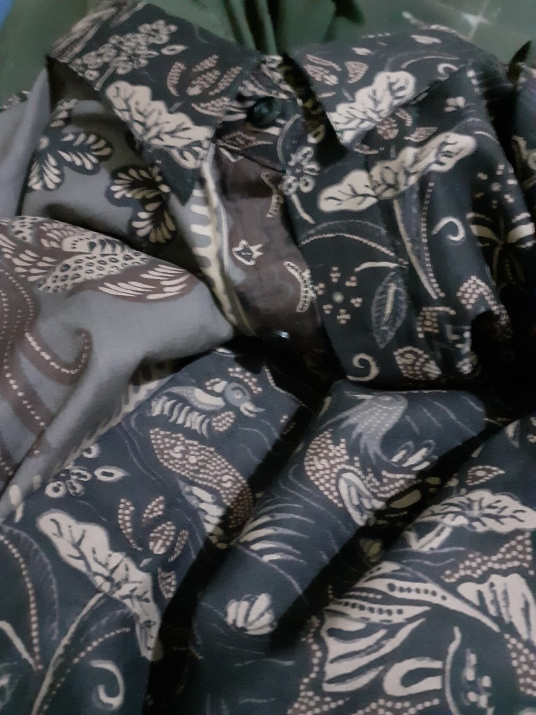 Kemeja Batik Pria Lengan Panjang Premium Two Tone Pagi Sore Coklat Cokelat Choklat Tua 727374 Cap 72