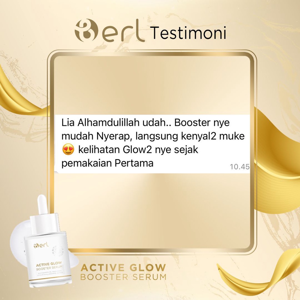 B ERL Active Glow Booster Serum | B ERL Cosmetics Pre Serum | Memperkuat Skin Barrier | Mencerahkan &amp; Melembabkan Kulit