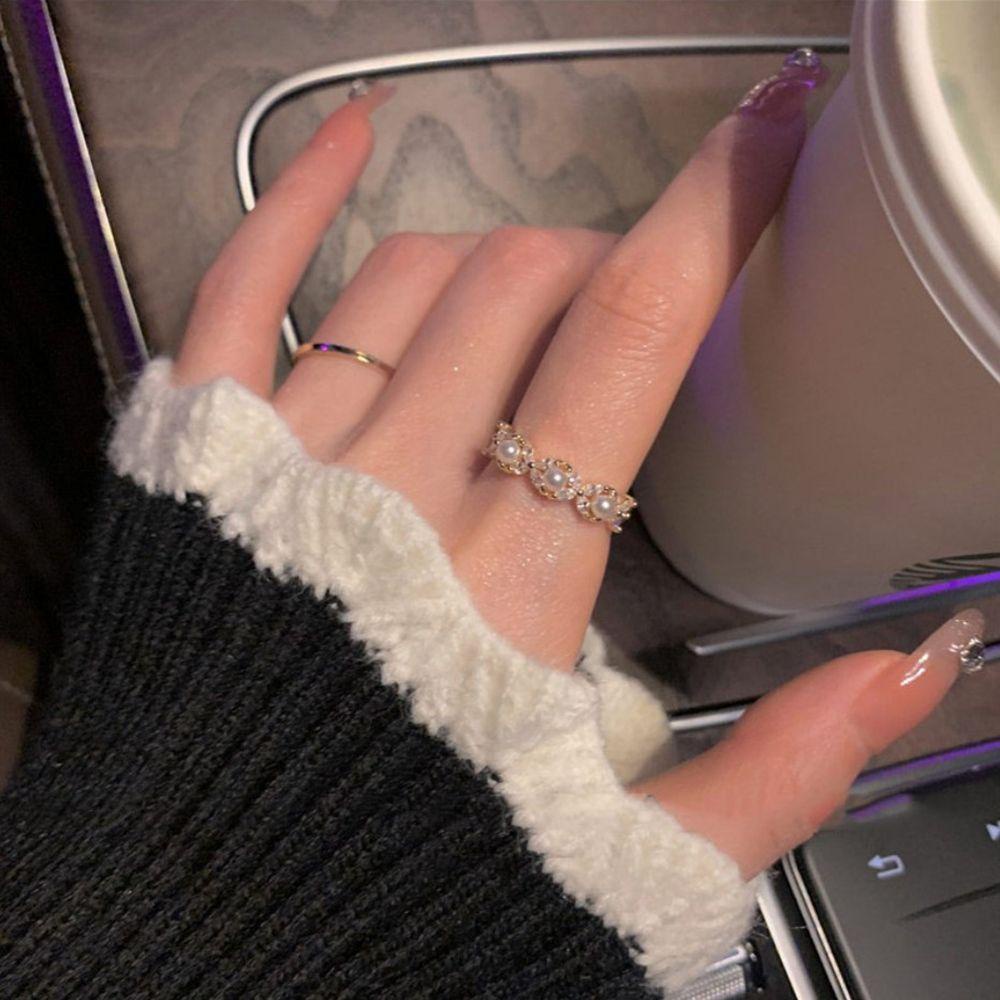 Mxbeauty Wanita Cincin Fashion Minimalis Pernikahan Berongga Persegi Zirkon Gadis Jari Telunjuk Ring