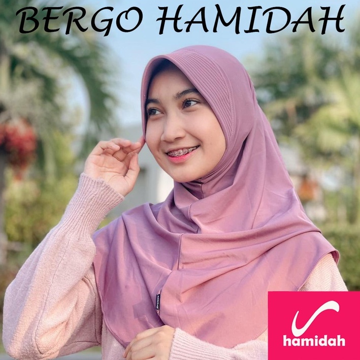 (ORI) BERGO HAMIDAH SIZE L HIJAB INSTAN  PET BORDIL.HiJAB BERGO PREMIUM/bergo jersy/kerudung instan/