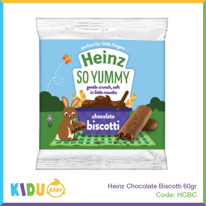 Heinz Biscotti Biskuit Chocolate Apple Banana 60gr Makanan Snack Bayi MPASI Kidu Baby