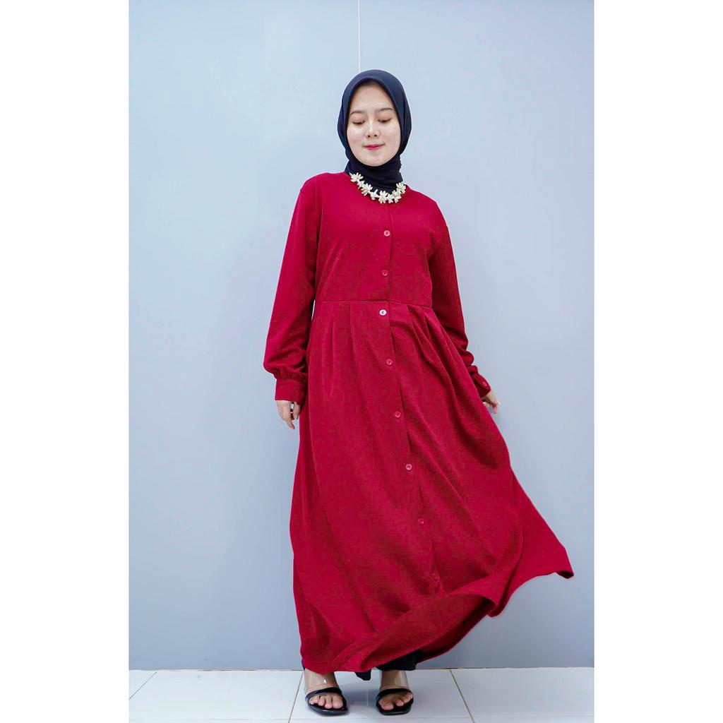 Paket bundling 3 pcs baju maroon series / paket hemat gamis blouse outer / paket keren / paket muslim