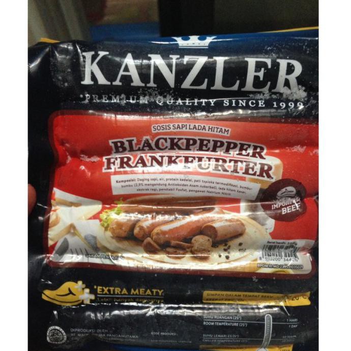 

Sosis Kanzler Sosis Sapi Lada Hitam Beef Black Pepper Frankfurter 300G Ready Stok