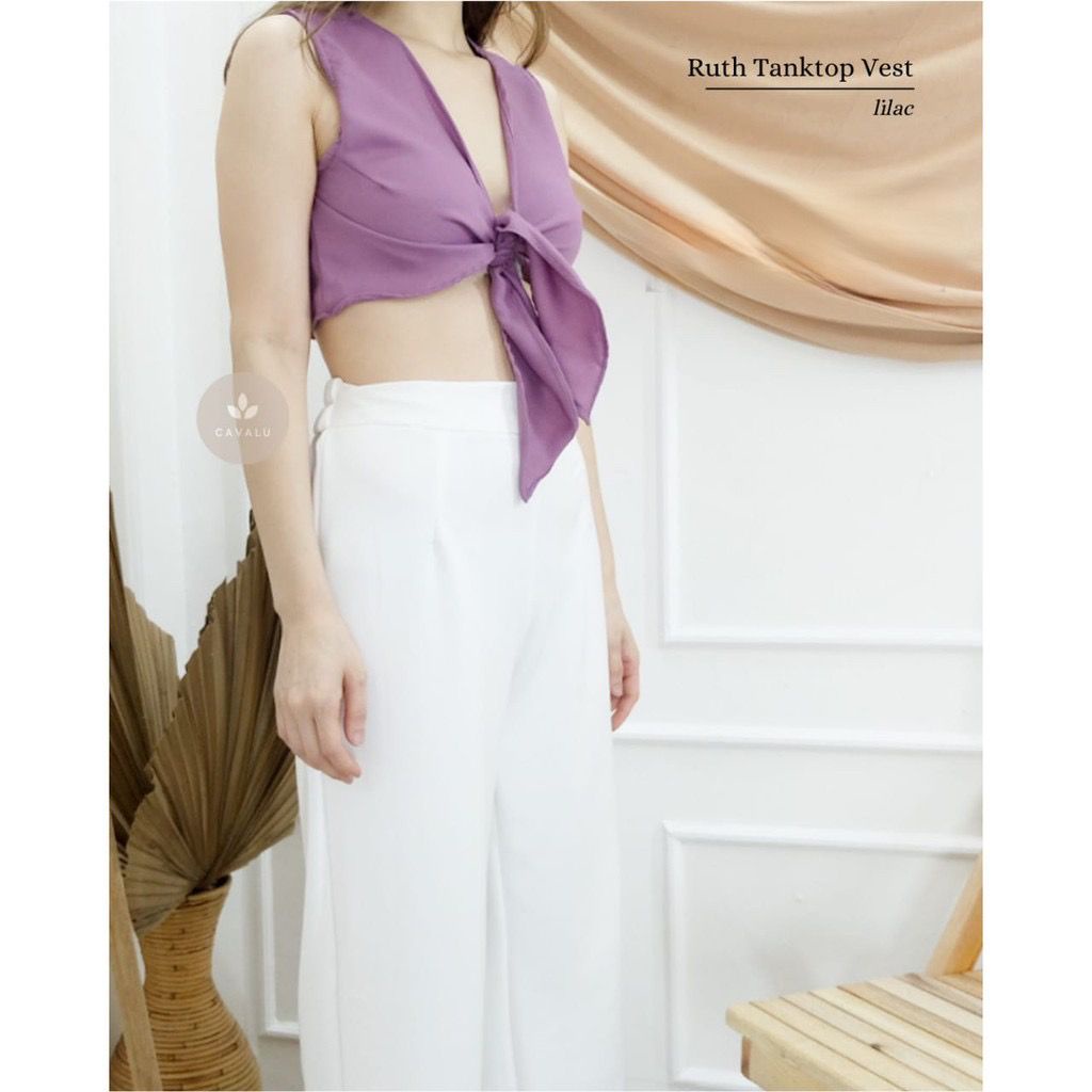 CAVALU 090 Ruth Tanktop Vest Tank Top Polos Murah Wanita Baju Atasan Tengtop