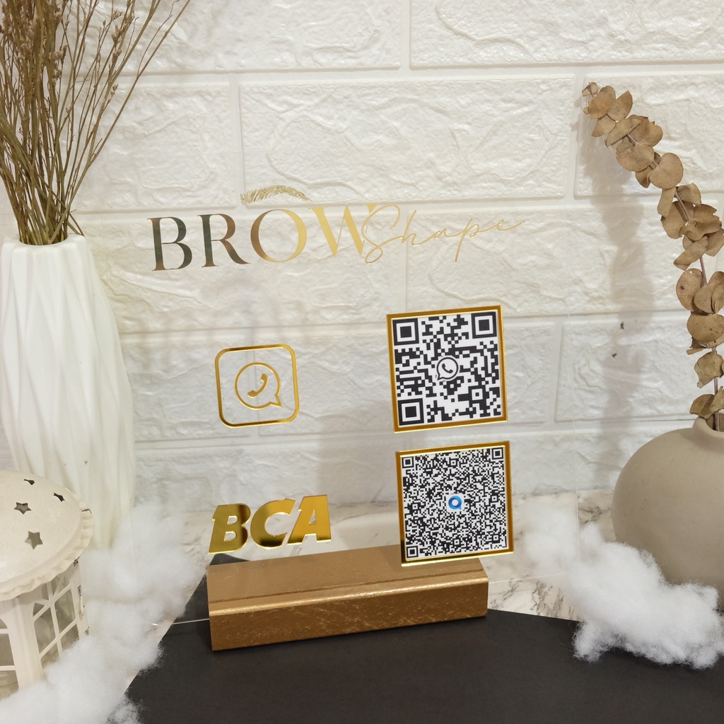 Papan Barcode Scan QR Custom Akrilik QRIS Aesthetic by Lasercreative