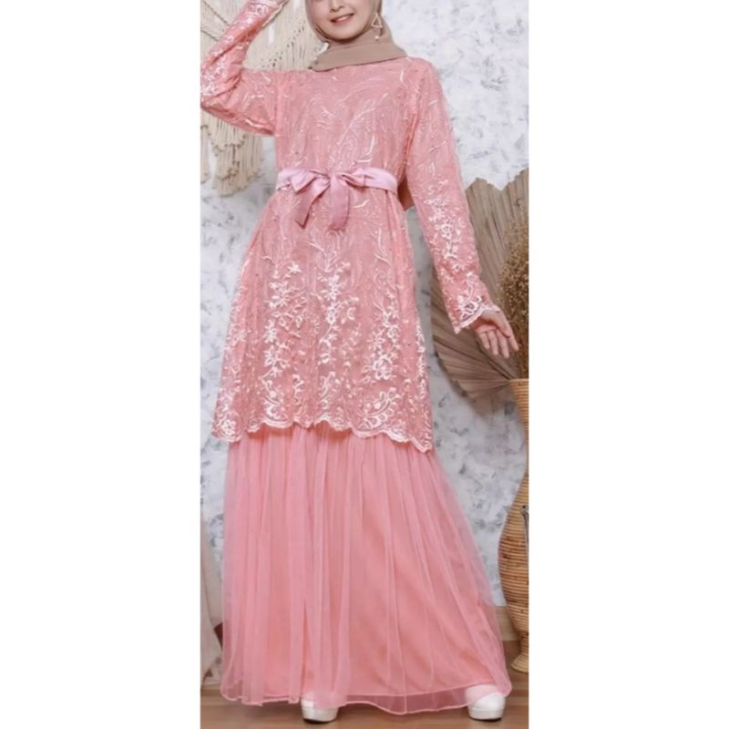 Gamis Kondangan/ Gamis brokat modern terbaru/Gamis Kondangan model terbaru