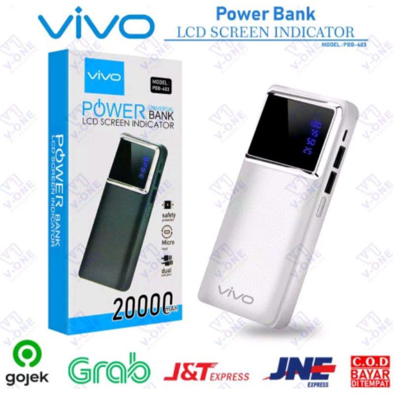 PB POWER BANK VIVO MURAH KAPASITAS 20000 MAH PBB