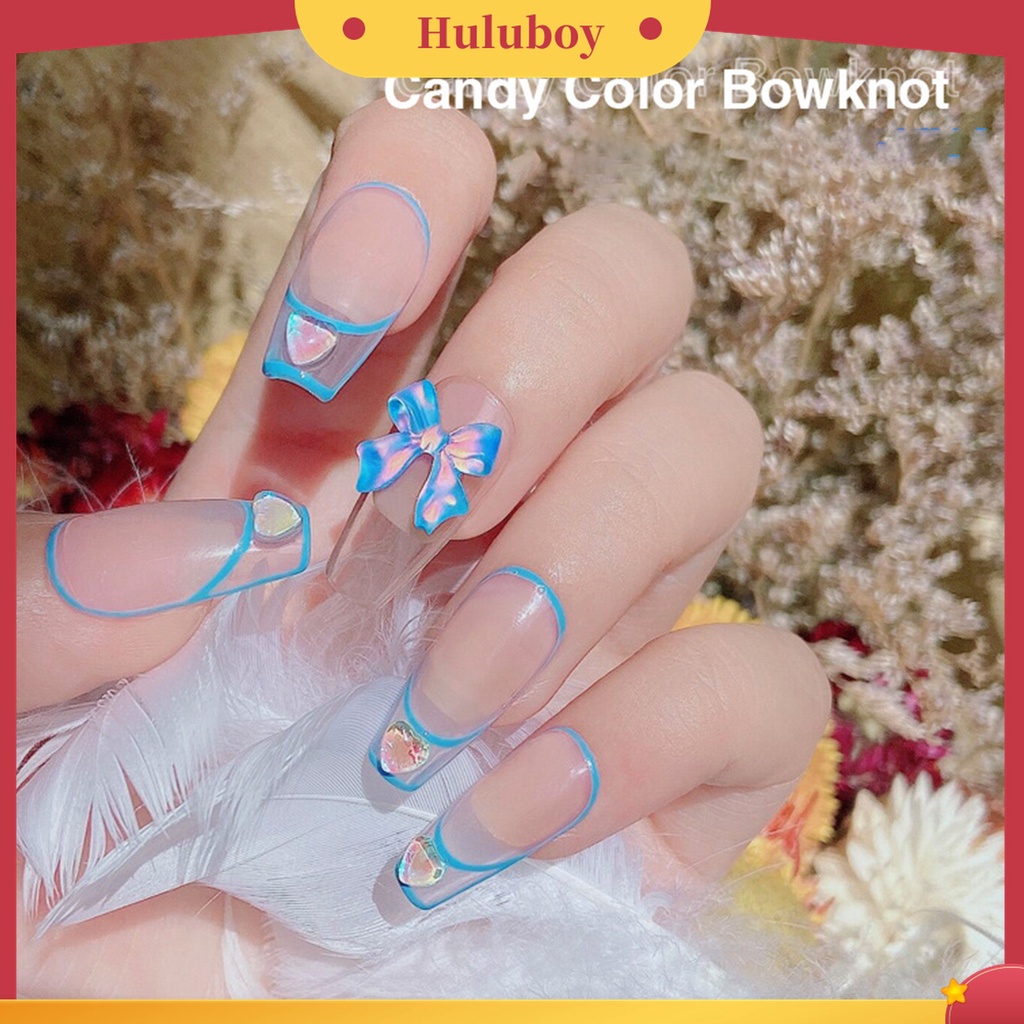 Huluboy Huluboy♡ 10pcs / Set Ornamen Pita Es Penetrasi Efek Aurora 3D Glitter Untuk Dekorasi Manicure Wanita