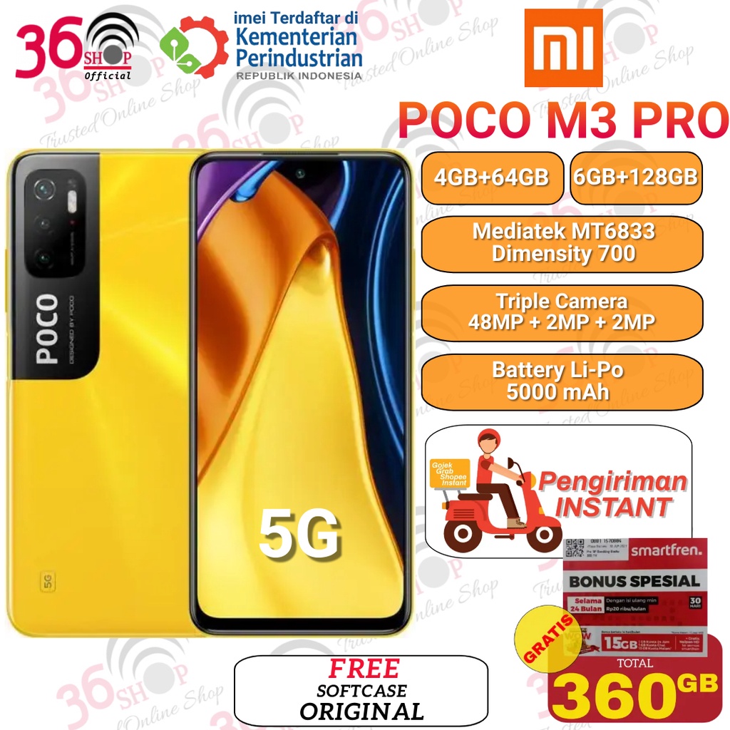 Poco M3 pro [ 5G ] 4GB+64GB 6GB+128GB Garansi Resmi Indonesia