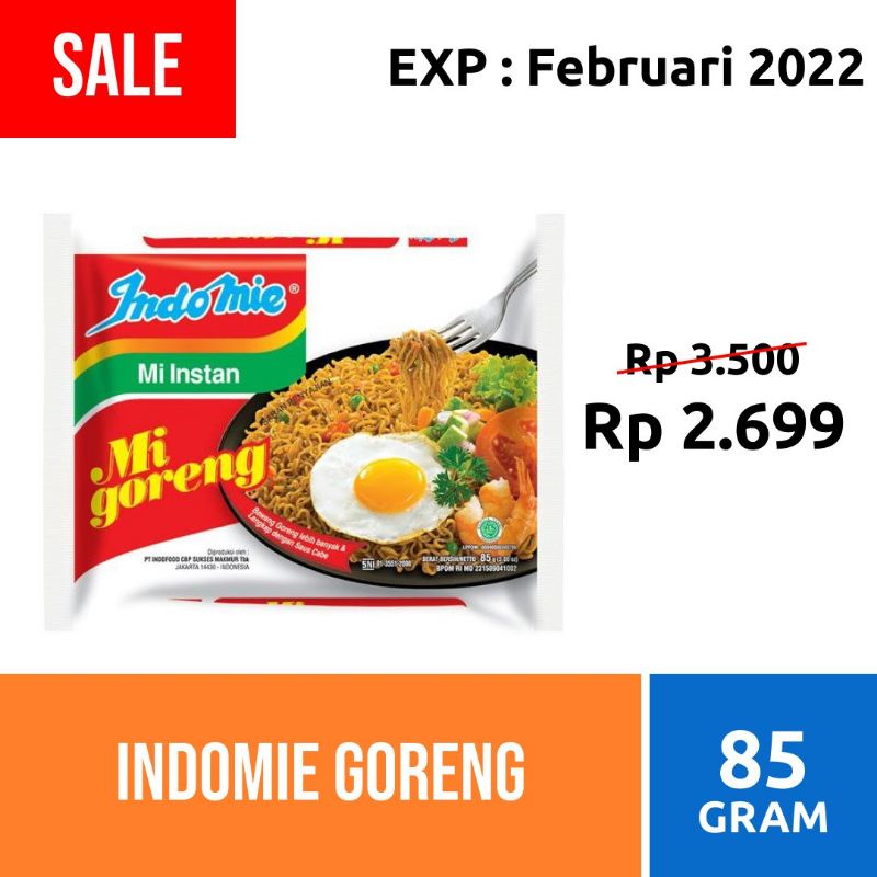 Jual Indomie Goreng 85gr | Indomie Mie Instan Goreng 85gr | Indomie Mie ...