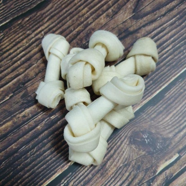 Knotted Bone White 2.5&quot; Snack Tulang-Tulangan Gigitan Anjing Rasa Susu