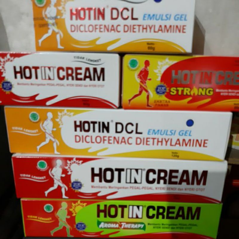 Hotin cream / Hotin strong / Hotin Aromatherapy / Hotin DCL emulsi gel 60g & 120g