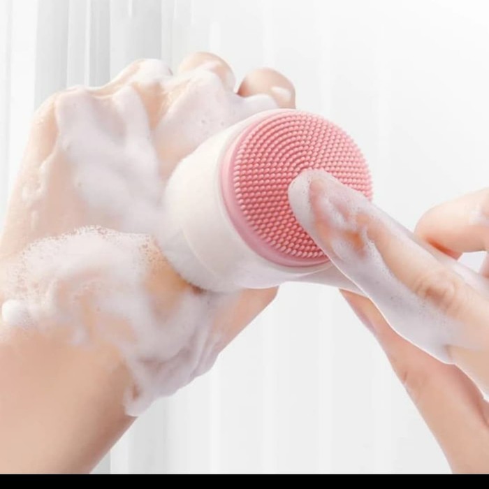 Alat Cuci Muka 2 Sisi Pembersih Wajah Silikon Brush Facial Brush silicone Facial Cleansing Brush 2 in 1