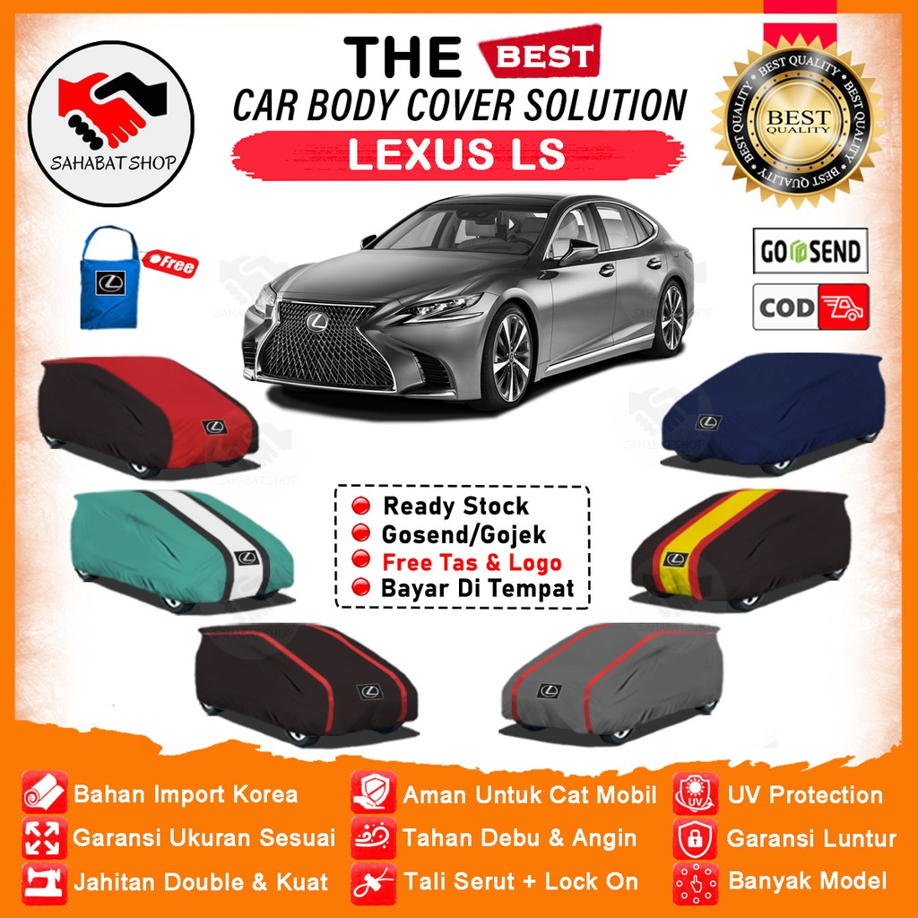 Sahabat Body Cover Mobil Lexus LS / Sarung Penutup Lexus LS Outdoor / Tutup Mantel Pelindung Selimut Jas Mantol Kerudung Kelambu Terpal Bungkus Pembungkus Tutupan Kerodong Mobil Sedan Lexus LS Waterproof Anti Air Model Orange