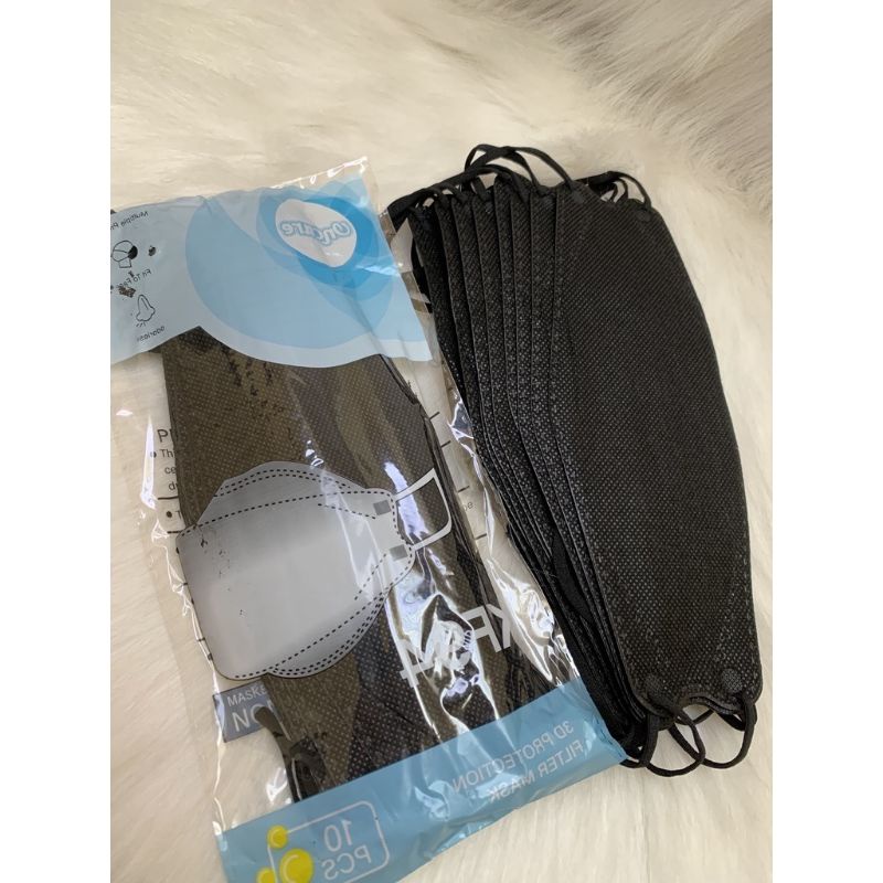 KF94 MASKER FACEMASK MOUSON / CAREION / ONCARE 4PLY ISI 10 PCS WARNA HITAM - PUTIH-HITAM FACEMASK /KF94