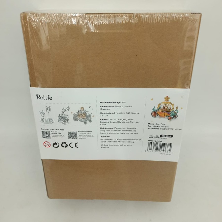ROLIFE Robotime DIY Music Box Pumpkin Carriage AM41 Perfect Gift For Your Love One