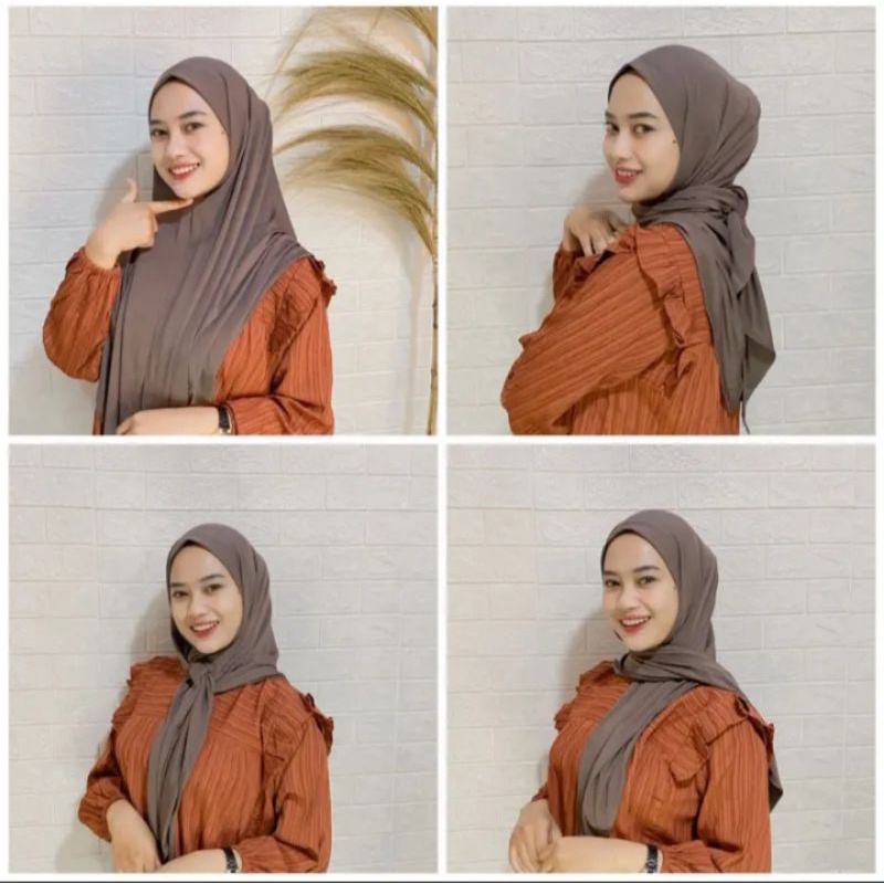 HIJAB JILBAB KERUDUNG SEGITIGA INSTAN OVAL BAHAN JERSEY