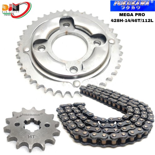 Gear Set Gir Paket Fukukawa Megapro Megapro Hiu Rantai 428H-112L-14T-46T