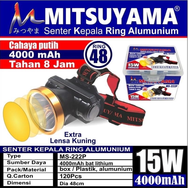 SENTER KEPALA MITSUYAMA MS-222 - Senter mitsuyama ms 222 P 15Watt