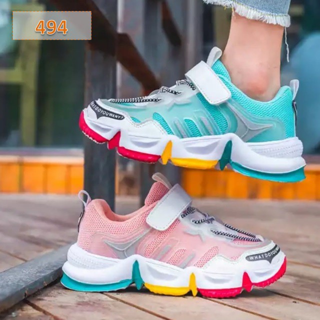 Sepatu Anak Sneakers Crosby Velcro Fashion Korea Cewek Cowok (494)