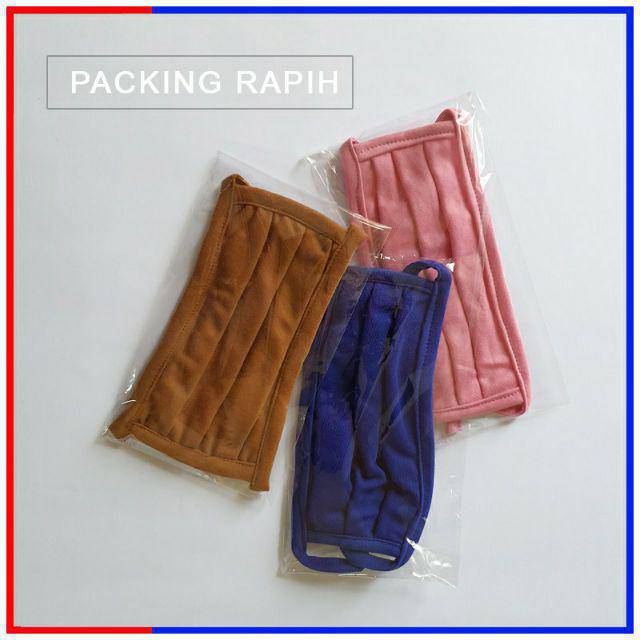 (ready stock) Masker bahan kain kaos warna polos/masker bertali hijab dan non hijab