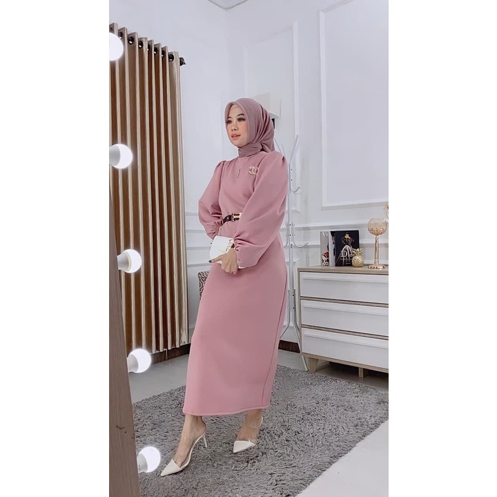 COD || AMARA dress gamis Lengan Balon || Outfit Kondangan 2022 || Dress Best Seller || Dress Lengan Balon Viral Kekinian