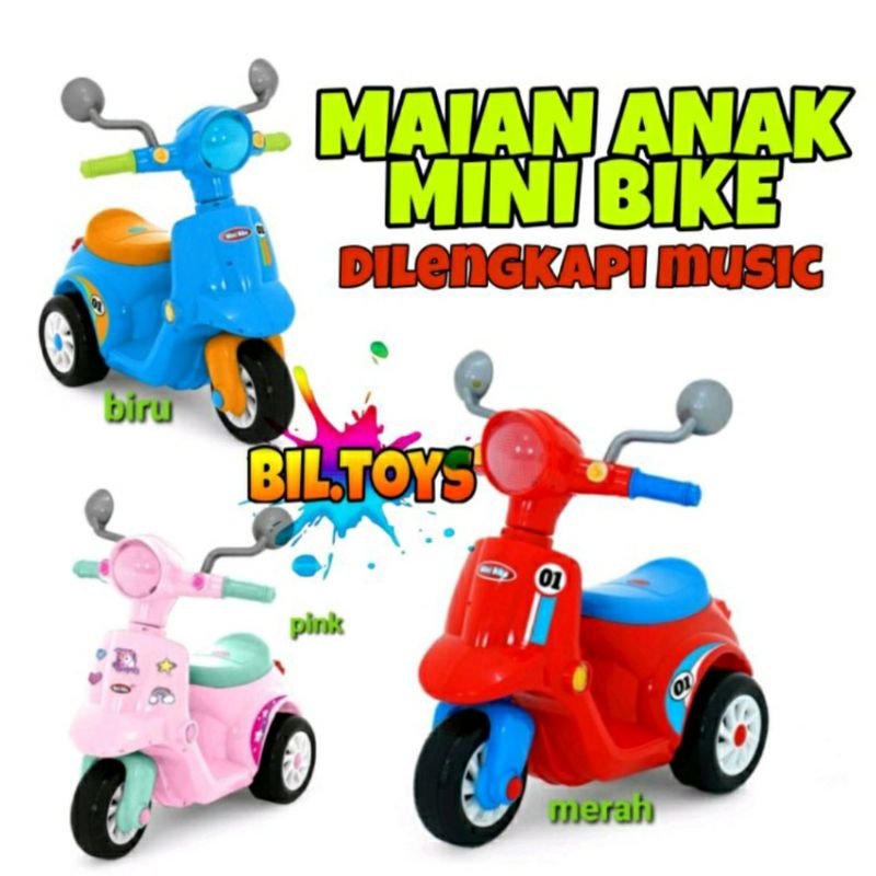 MAINAN ANAK MOTOR DUDUK MINI BIKE KENDARAAN TUNGGANG MB 691 MUSIK LAMPU SCOOTER ANAK PUSH BIKE