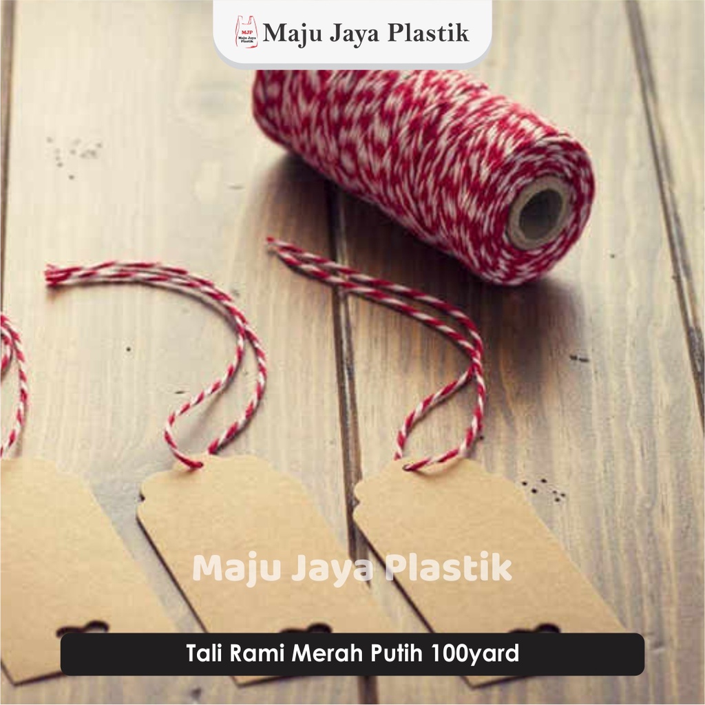 

100Yard 1 Roll Tali Merah Benang 92meter Tali Rami Kotak Hampers Tali Goni Tag Natal Christmas Eid