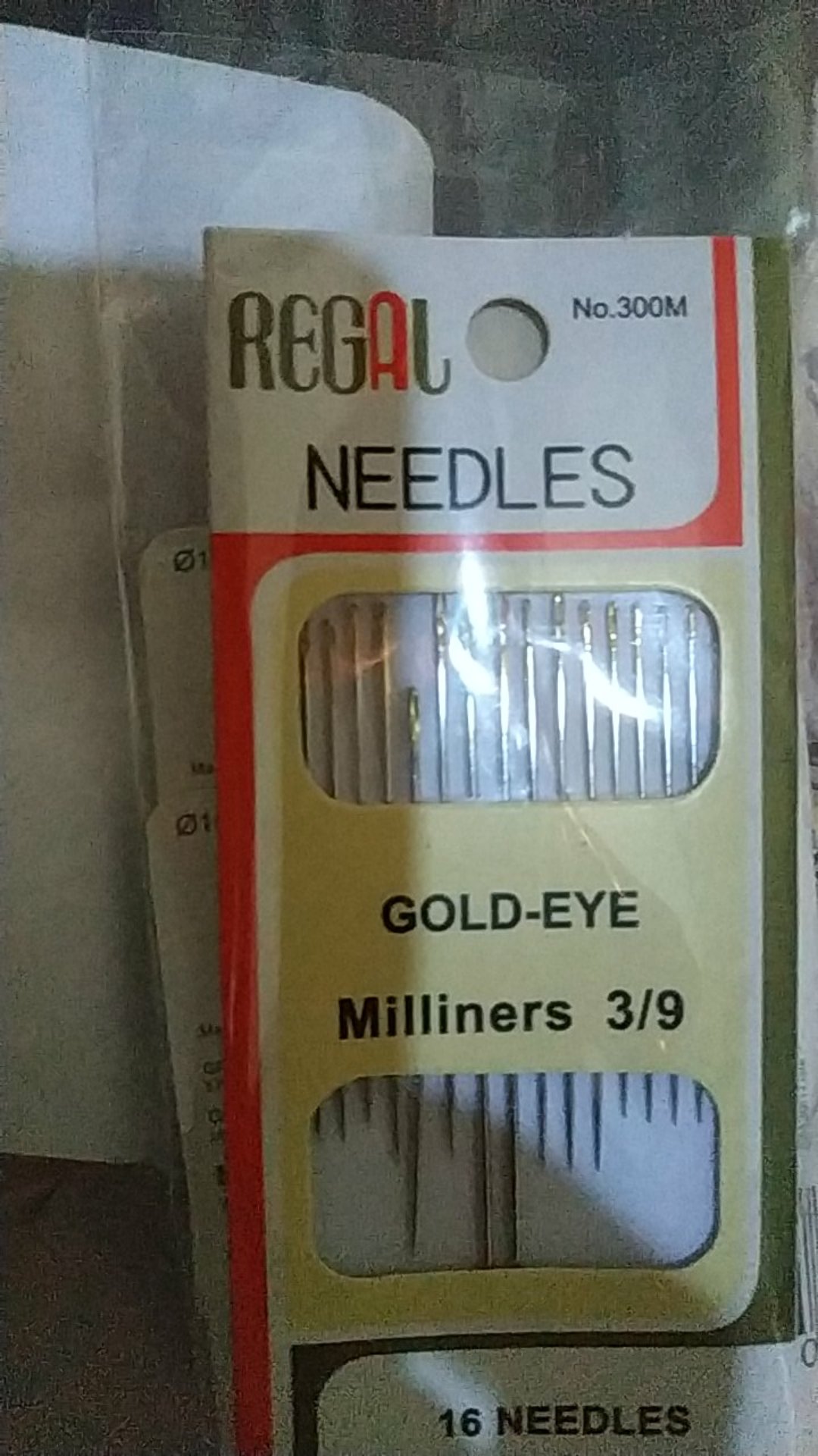 Jarum Jahit Tangan Regal Gold Eye Milliners 3/9 Isi 16 Pcs