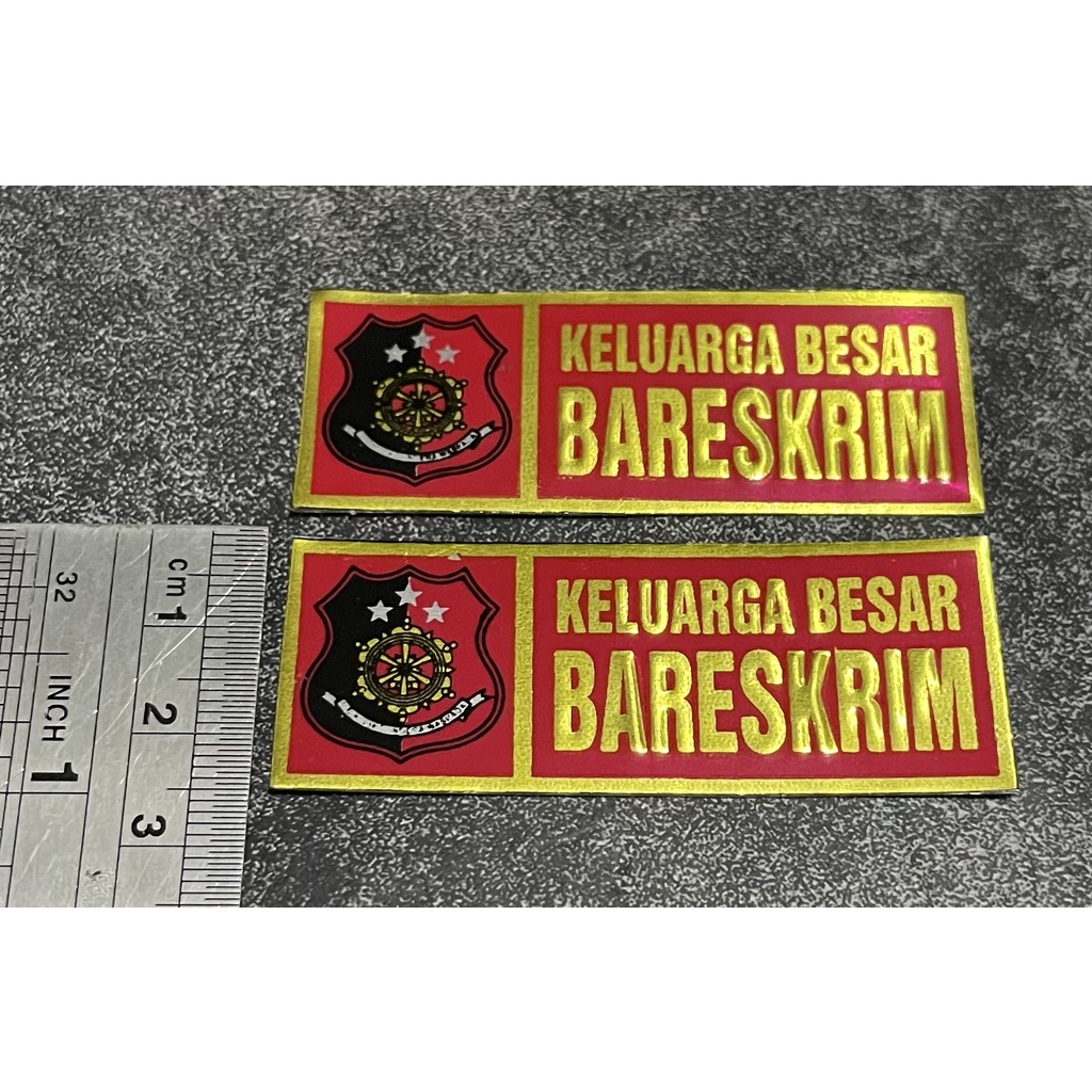 Sticker Plat Bareskrim (Merah) - Stiker Plat Reskrimum - Stiker Bareskrim Mobil - Stiker Motor Bareskrim