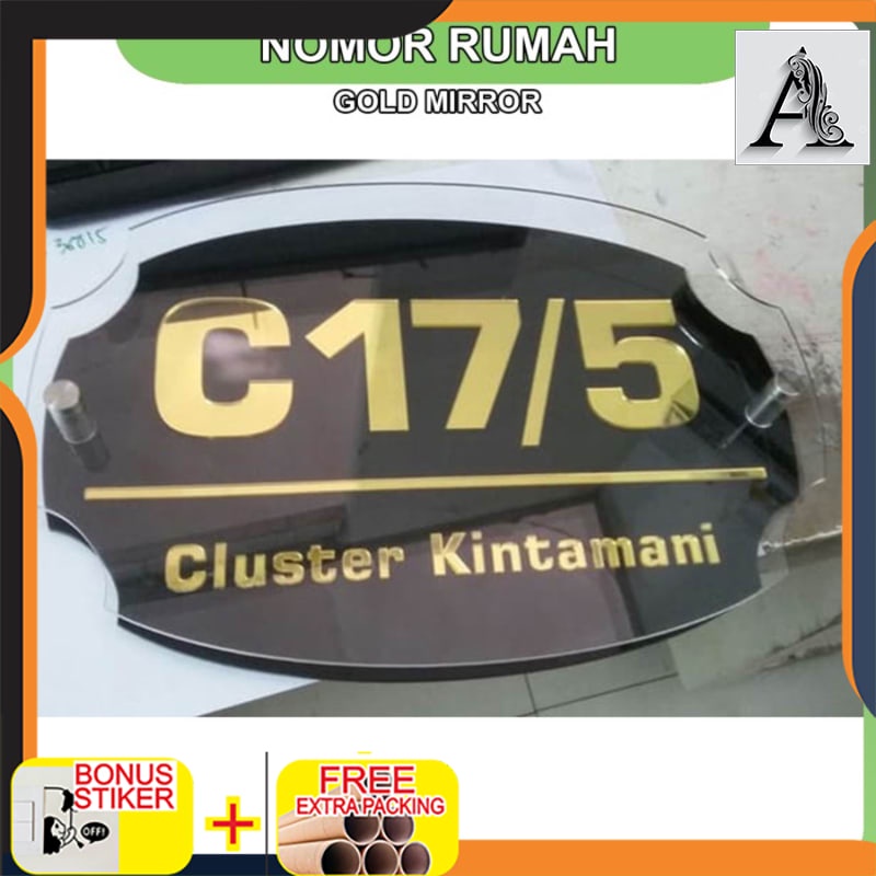 

Grosir Nomor Rumah 3 Layer Medium GOLD/SILVER MIRROR Akrilik/Acrylic - Gold