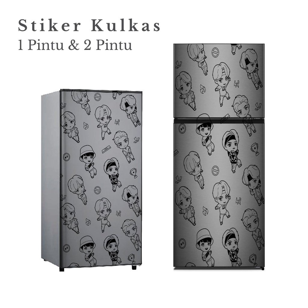 Stiker Kulkas 1 Pintu dan 2 Pintu motif BTS-5 - FM