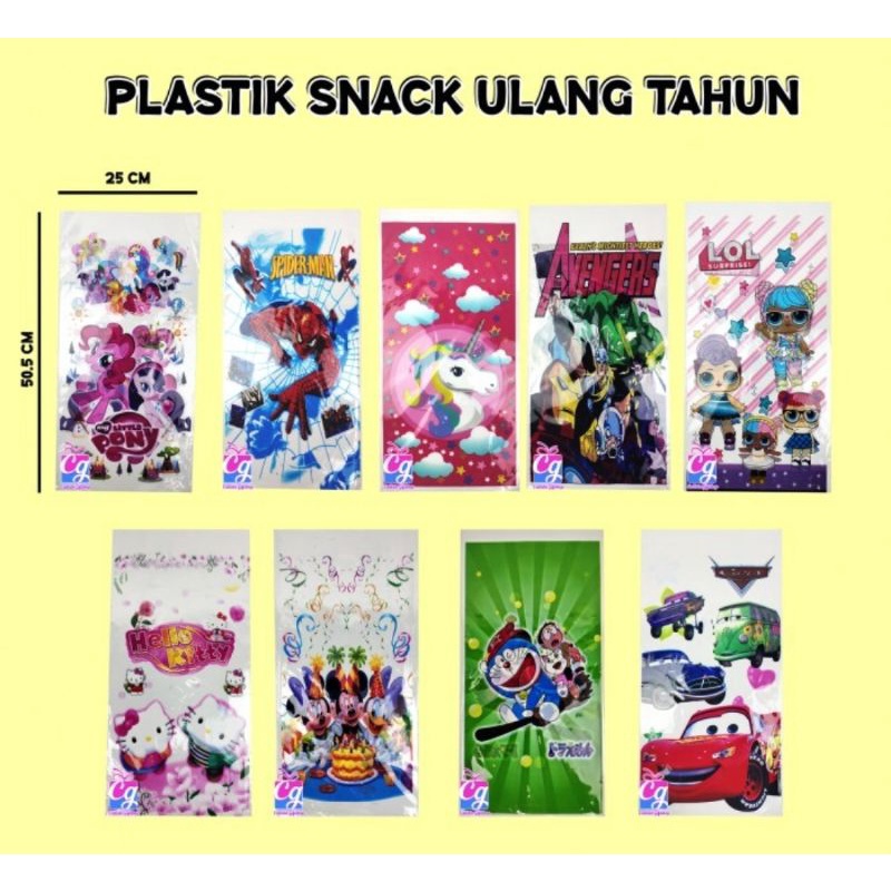 

Plastik snack ulang tahun karakter