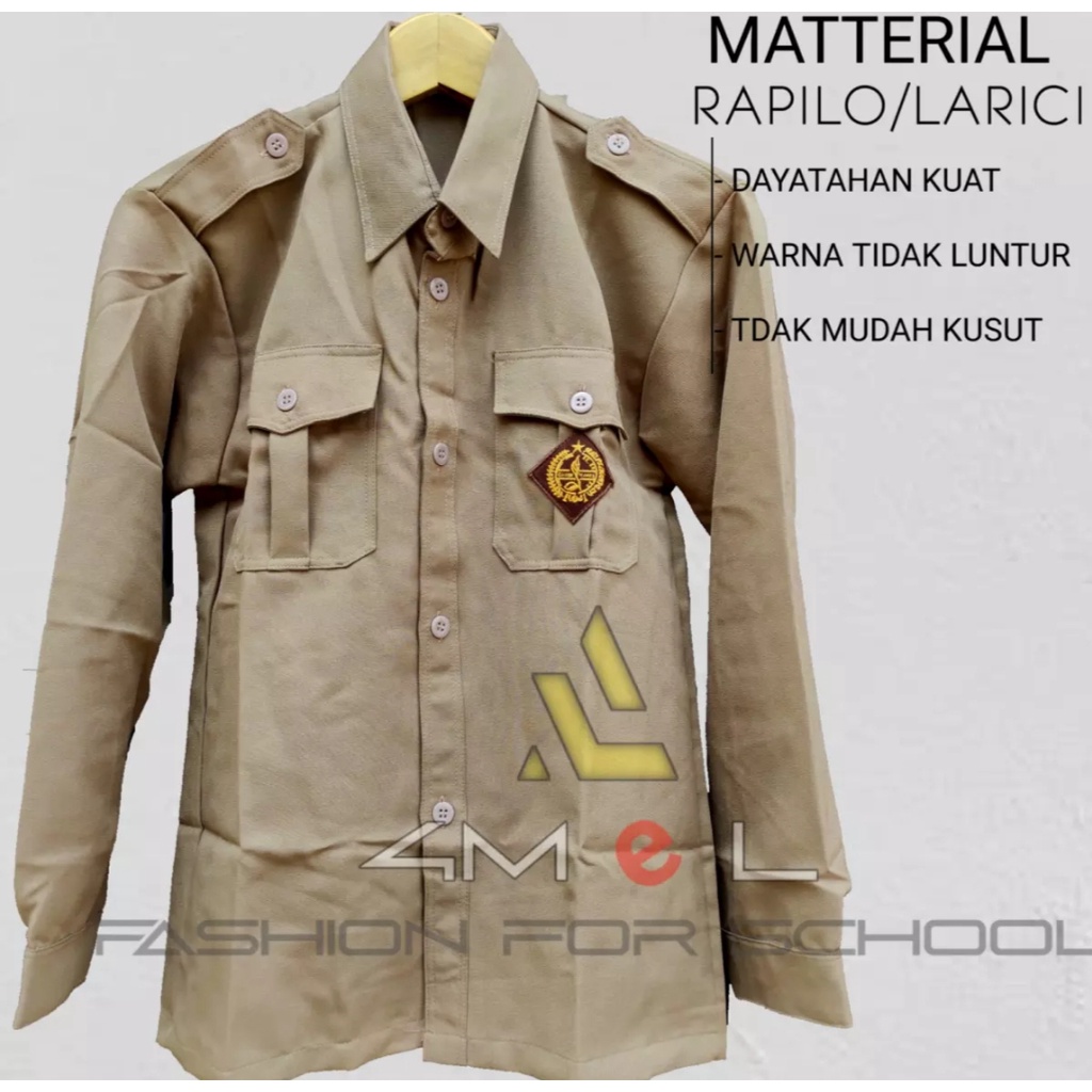 BAJU PRAMUKA PANJANG LAKI-LAKI KAIN LARICI/RAPILO/KATRINA TERBAIK