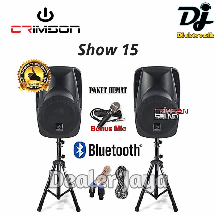 Paket Speaker Aktif Pasif Crimson SHOW 15 / SHOW15 - 15 inch