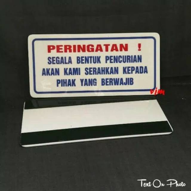 

Plat acrylic peringatan segala bentuk pencurian 20x9,5cm , sign label akrilik