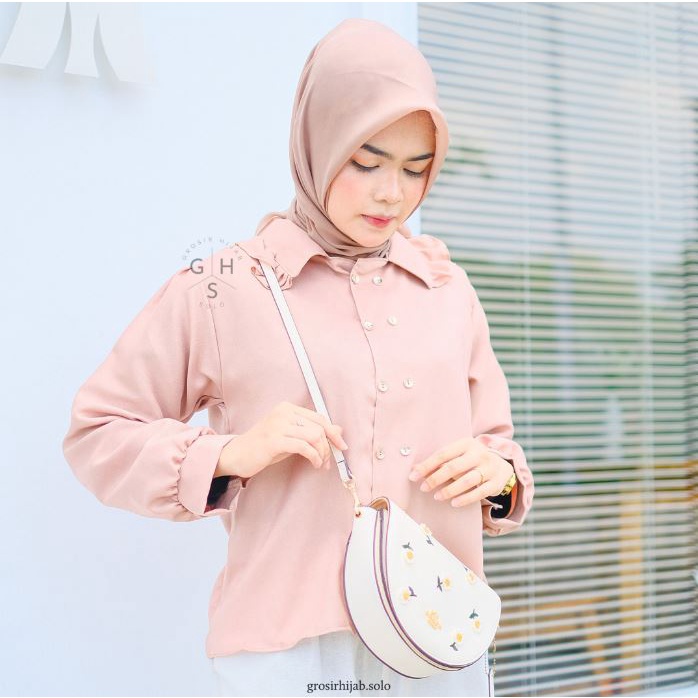 (DBY) BLOUSE BLONI FULL KANCING DAILY BUSUI WANITA BLOUSE MOSCREPE