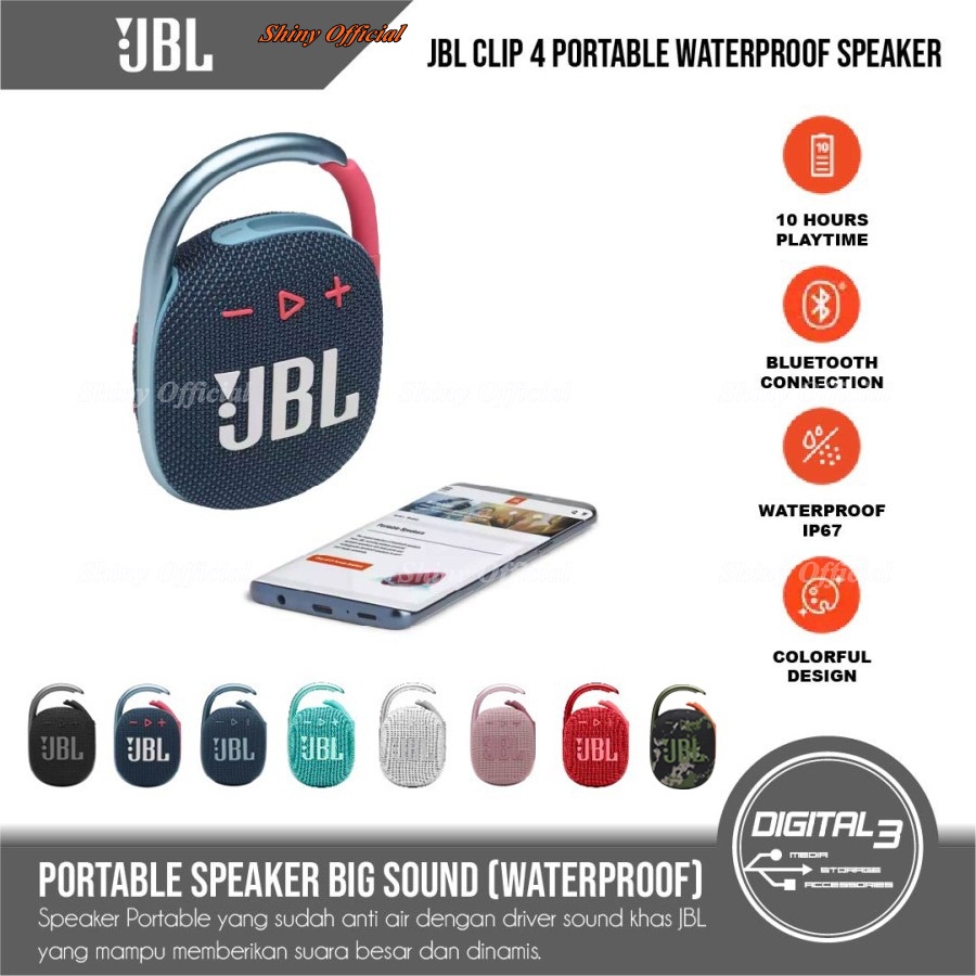 JBL Clip 4 Bluetooth Wireless Speaker Portable Waterproof Clip4 IP67 Original JBL