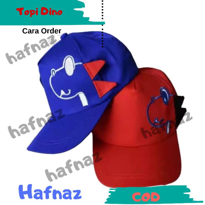 Topi Baseball Anak Dinosaurus Custom Nama Suka2-1
