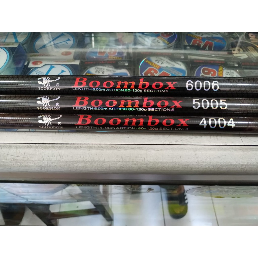 Joran Tegek Scorpion Boombox panjang 7,6,5,4 meter full carbon kaku dan ringan